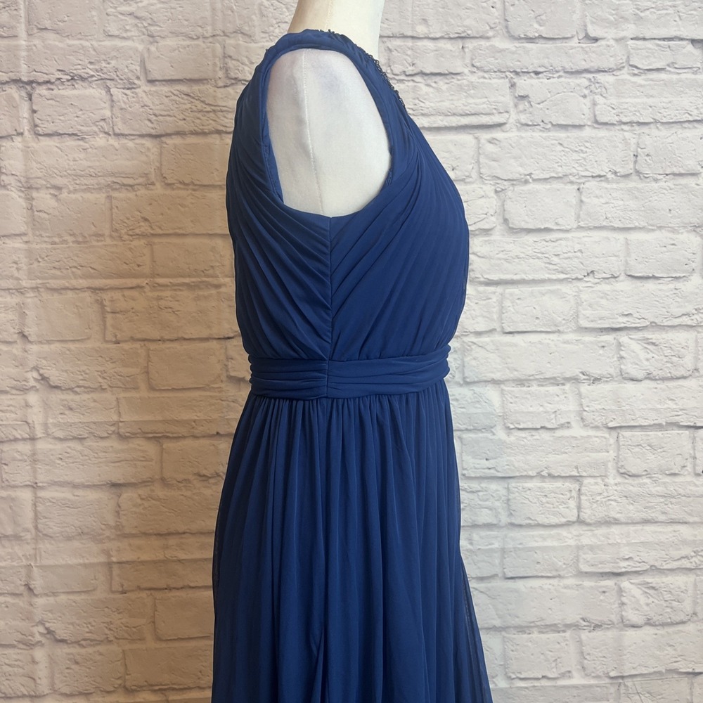 Adrianna Papell NWT Blue Formal Evening Shirred Special Occasion Dress Size 6 - Picture 4 of 11